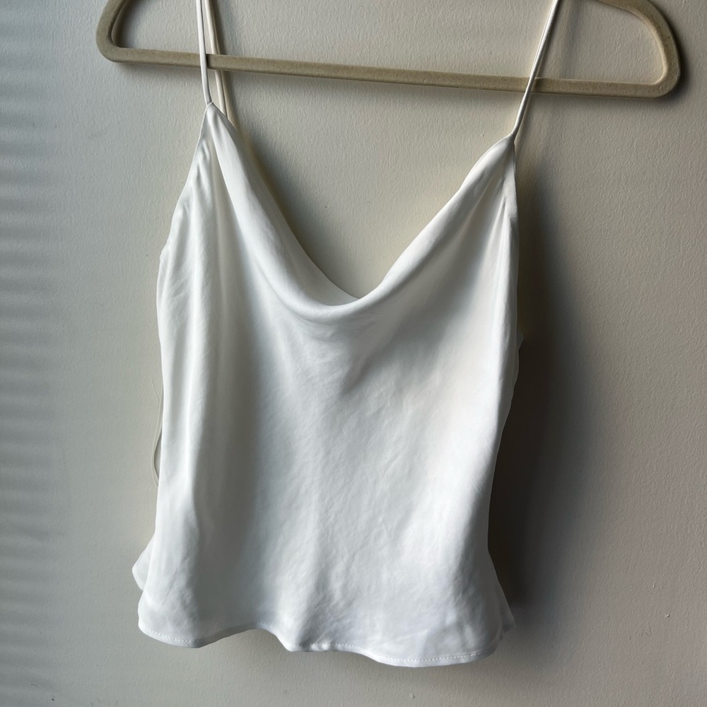 Zara White Cowl Neck Cami Top